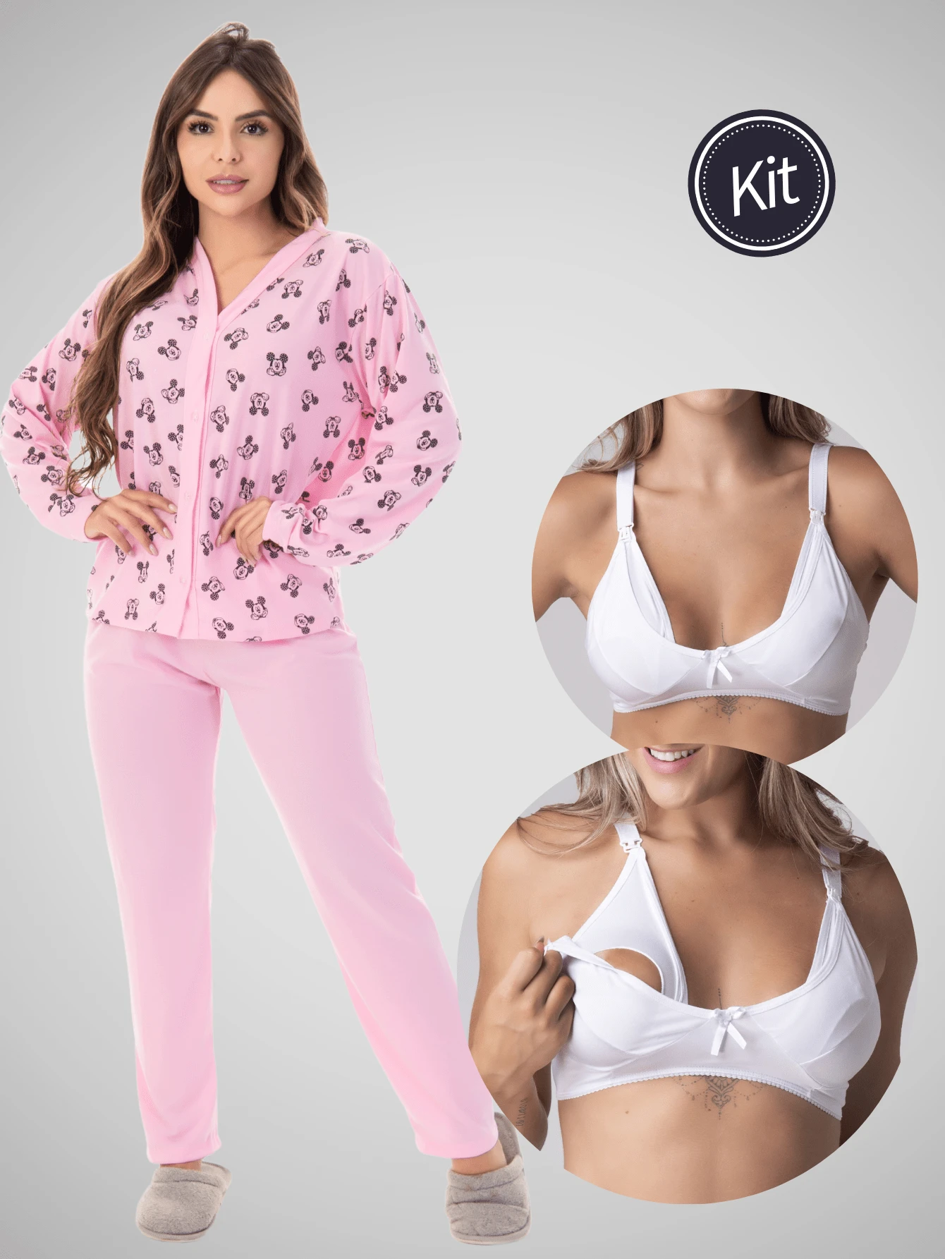 Maternity Sleepwear - 粉色 - 查看 1