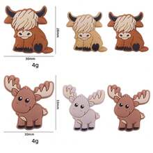 10pcs/Pack Cute Cartoon Animal Shaped Silicone Beads For Diy Bracelets Or Necklaces - Multicolor - View 1