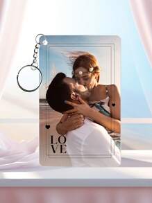 1pc Customized Photo Keychain, Engraved Photo Keychain, Personalized Photo Keychain, Customized Keychain With Photo And Name, Customized Acrylic Keychain, Gift For Mom/Dad, Girlfriend/Boyfriend, Pet Dog, Grandparents, Kids, Graduation, Christmas, Winter - Photo Album 1 - 8.6*5.4cm - View 3