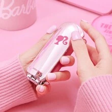 Miniso Cepillo de pelo plegable de la Colección Brillante de Barbie, Cepillo multifuncional con espejo, ideal para revisar el cabello y el maquillaje - Plateado - Ver 4