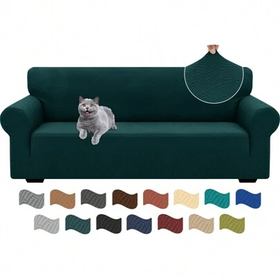 YSTYLE Stretch Sofa Cover 1/2/3/4 Seater, Sofa Cover Non-Slip With Armrest, Elastic Couch Cover Jacquard, Universal Sofa Cover Modern, Sofa Cover Dog Cat For Living Room