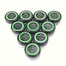 10入/盒,花式發熱線,成品電阻線,預先建造的clapton Alien Tiger Quad Hive Fused Clapton Flat Twisted Mix Twisted Hive發熱線預建造整裝線圈。 - 銀色 - 查看 3