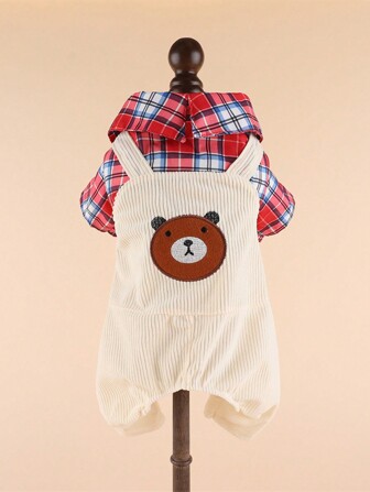 Corduroy Bear Small & Medium Dog Clothes, Spring/Summer 4-Leg Pet Dog & Cat Puppy Apparel
