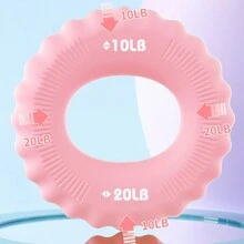 1入組/個雙倍強度握圈,適用於手臂和手部運動,五指力量和靈活性訓練,握力訓練裝置,矽膠握環 - 粉色 - 查看 3