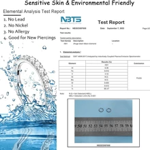 G23 Titanium Nose Ring Hoop Cartilage Earring Hoop Clicker CZ Septum Rings Conch Piercing Jewelry Tragus Daith Helix Earrings For Women 16G 18G 20G Silver Gold 8mm 10mm 12mm