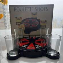 4 Players Russian Roulette Wheel Drinking Game Set, Perfect For Adults' Party, New Year'S Game, Valentine's Day Game Or Gift, Suitable For Bars, Ktv And Nightclubs - Multicolor - View 2