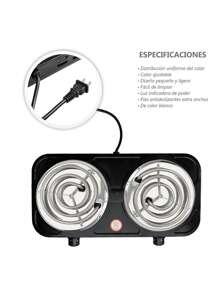 Parrilla Electrica Induccion Estufa Hornilla Doble Termostato Cocina Control de Temperatura  127v - Negro - Ver 4
