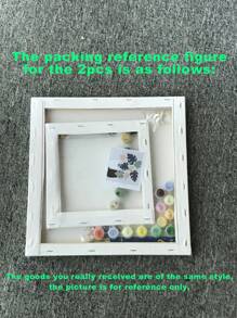 成人顏料按數字塗畫，初學者易畫成人按數字DIY畫作，禮物家居牆壁裝飾20 W X 20 L/30 W X 30 L - 藕粉色 - 查看 3