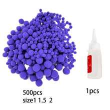 500個紫色圓形毛球花杯墊,吸水能力強的毛球杯墊,圓形杯墊,產品內容包括:500個紫色毛球,混合1、1.5和2cm大小以及1瓶膠水,桌面保護杯墊,手工製作,防刮,厚實耐用的毛氈杯墊,可吸水,耐磨損,多彩手工製作,家居廚房裝飾圓球杯墊禮盒,非常適合編織花環,diy工藝和裝飾,耐高溫,厚實耐用的多彩吸水杯墊 - 紫色 - 查看 3