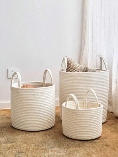 1pc Linen Storage Basket With Solid Color, Rural Style, S/M/L Three Sizes Optional, Suitable For Bedroom, Living Room, Bathroom, Children/ Room, Etc, For Storing Kids" Toys, Dirty Clothes, Etc Dress Pants Shoes Jeans Boots Skirtlaundry Hamper,Washing Basketbathroom Organizer,Basket,Storage Basket,Foldable Laundry Basket