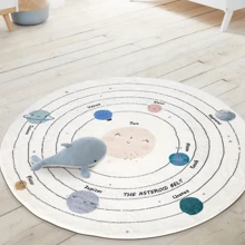 1pc Cartoon Round Carpet, Game Mat, Bedroom Rug, Crawling Mat, Washable Non-Slip Carpet For Home Decoration, Room Carpet - Multicolor - View 9