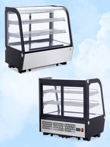 Commercial Countertop Refrigerator Display Case Merchandiser With Led Lighting, 4.6 Cu.Ft Pastry Display Case,Double-Layered Glass Commercial Countertop Bakery Display Refrigerator - Black - View 1