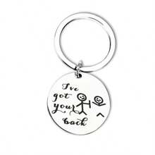 1pc Unisex I've Got Your Back Stainless Steel Keychain, Best Friend Funny Gift Key Ring - Silver - View 5