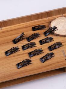 10个装黑色金属发夹，适用于女性日常、派对、节日等场合，可作发卡、发夹、发饰、发卡、发饰、发夹等使用。 - 黑色 - 查看 14