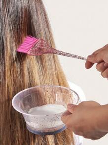 3 件套闪光透明染发刷和染发碗套装专业染发涂抹器混合油碗适用于所有发质男女，美发工具，美发产品和配件适用于理发沙龙美容旅行必需品，返校，旅行度假必需品，女士发饰 - 彩色 - 查看 3