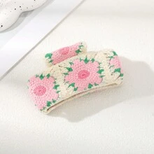 1pc Knitted Flower Hair Claw (Random Color/Position) Summer Outfits Hair Clips Beach Accessories - Multicolor - View 15