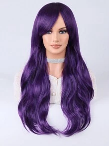 Dark Purple Long Curly European Wind Big Waves In Farewell Women Girl Cosplay Party