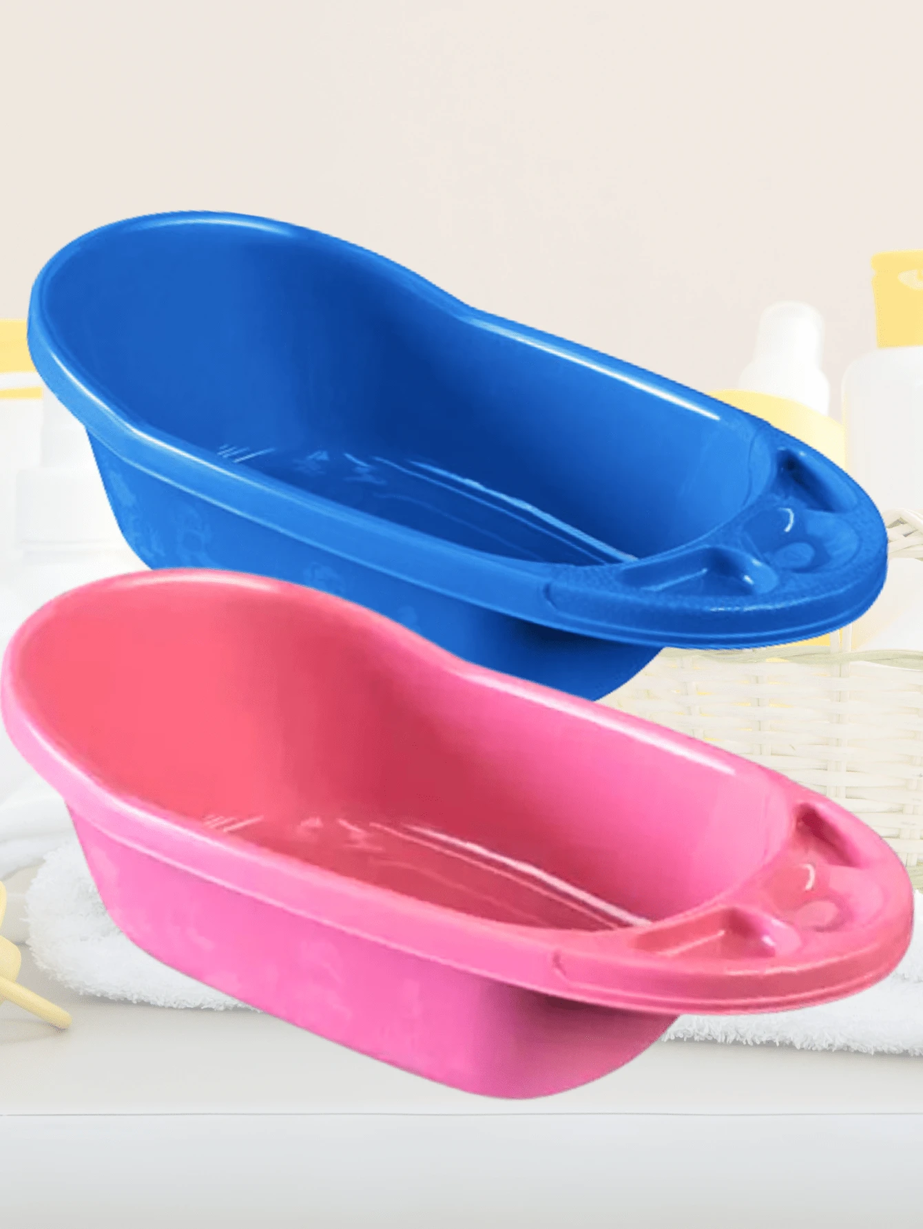 Children's Bathtub 30L Ergonomic Child And Baby Bath Portable Sturdy Bathtubs - Màu Hồng Tươi - Xem 1