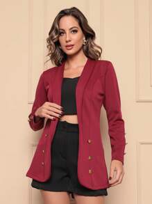 Women Blazers - 酒紅色 - 查看 1