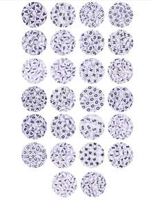 100pcs Round Acrylic Beads With Alphabet & Numbers & Heart Shape For Diy Jewelry Making Necklace & Bracelet (7x4mm) - 4*7mm Beads - View 11