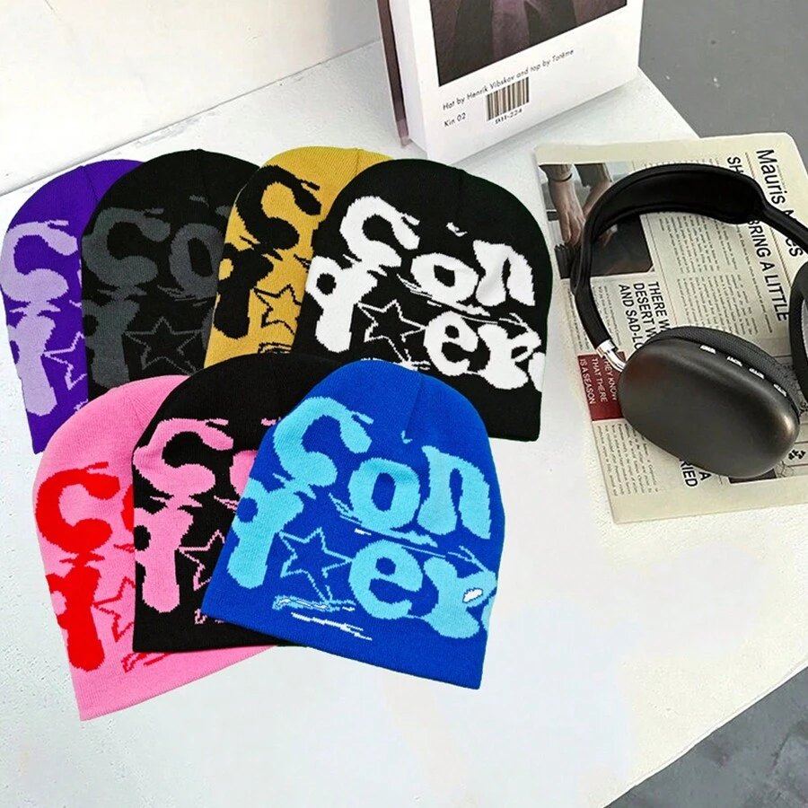 1 Miếng Của phụ nữ Y2K Phong cách Dệt hoa Mũ len Với Thiết kế chữ cái , Thích hợp Đối với Mặc hàng ngày - Nhiều màu - Xem 1