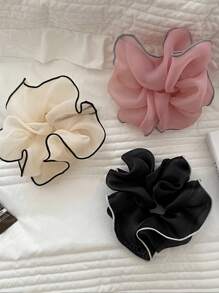 1pc/3pcs Gauze Extra Large Scrunchies, Korean Chic Hair Ties For Women, Romantic Hair Ties Valentine's Day Ponytail Holders, Hair Bobbles ,Head Piece Hair Accessories