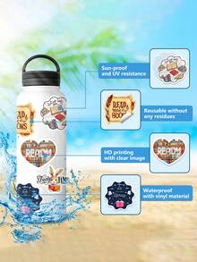 50 Sheets Reading Themed Stickers For Notebook, Phone Cover Decoration - Multicolor - View 10