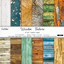 Papel de scrapbook DIY de 6 pulgadas, papel de cartulina para fondos de diario - 12 hojas/pack - Burdeos - Ver 1