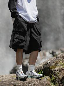 MUNZ Men's Summer Outdoor Hiking Work Shorts - Black - View 2