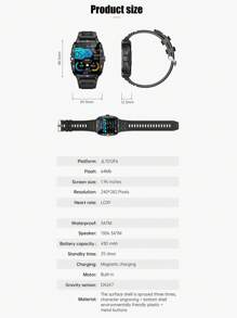 Reloj inteligente KT71 Resistente al agua 3m Deportes al aire libre Reloj de llamadas en tres tiempo al agua - Negro - Ver 11