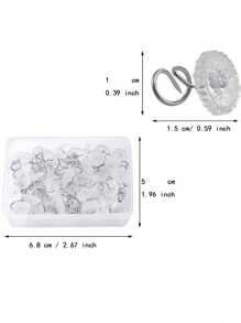50 قطعة من دبابيس طباعة الفراش ذات رؤوس شفافة لثبات الغطاء والفراش ، مقاس 0.59 إنش