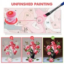 1 Miếng Khung trang trí Số Bức tranh sơn dầu Giống cúc Bên bờ biển Vẽ tranh sơn dầu Sơn Số Hoa Phong cảnh Nhà  Trang trí - màu nâu - Xem 6