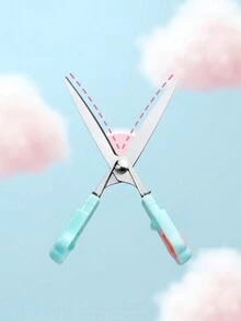 Tijeras Lindas En Forma De Garra De Gato Con Diseño Plegable En Un Tamaño Portátil Con Degradado De Colores, Cortador Para Papel Y Diario, Regalo Creativo Para Chicas - Verde - Ver 5