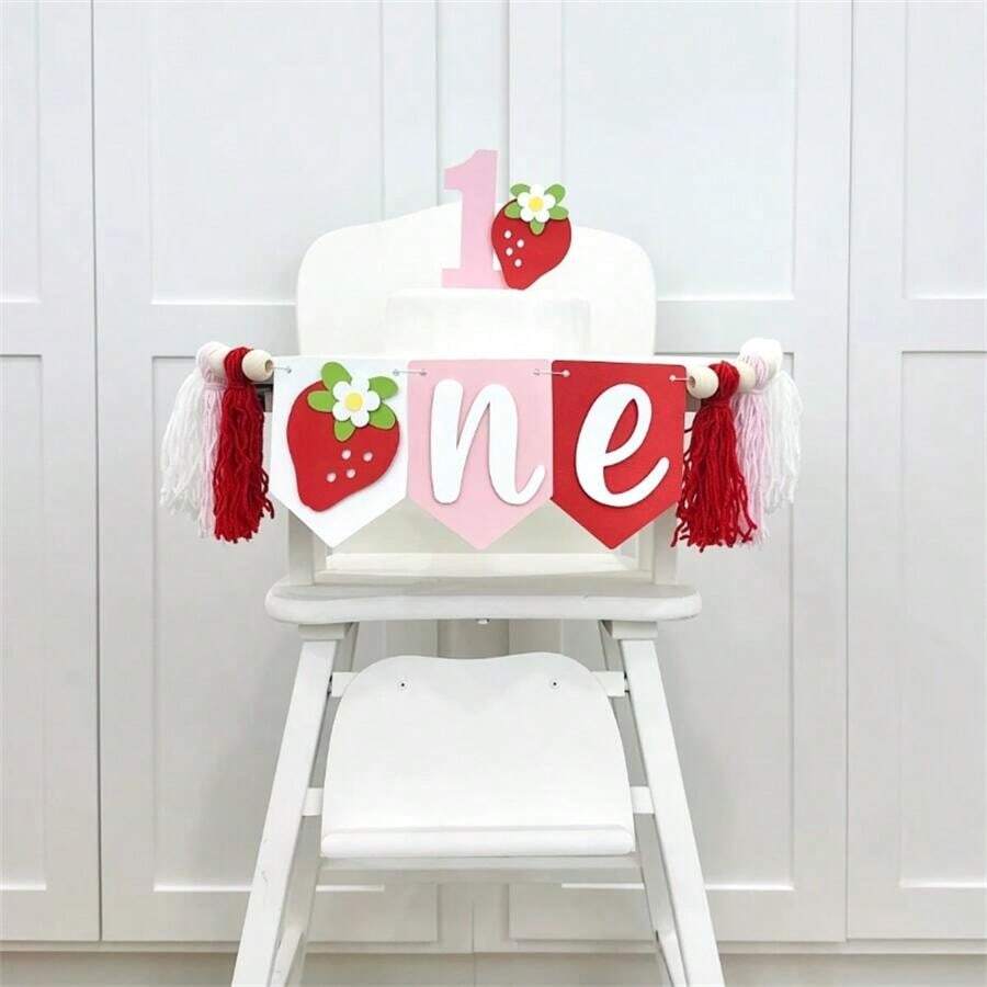 1pc Sweet Peach 1st Birthday Decoration, Peaches Themed Baby Birthday Banner, Girl Birthday