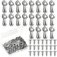 Picture Frame Rotating Button Fastener Set-100PCS Picture Frame Hardware Spring Clips, With 100PCS Screws For Crafts, Hanging Pictures, Photos - Silver - View 8