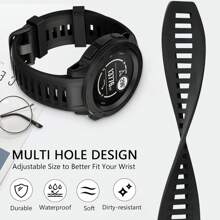 Soft Silicone Replacement Watch Band Compatible With Instinct/Instinct 2/Solar, Suitable As Back-To-School Gift - Garmin Instinct1/2 - View 3