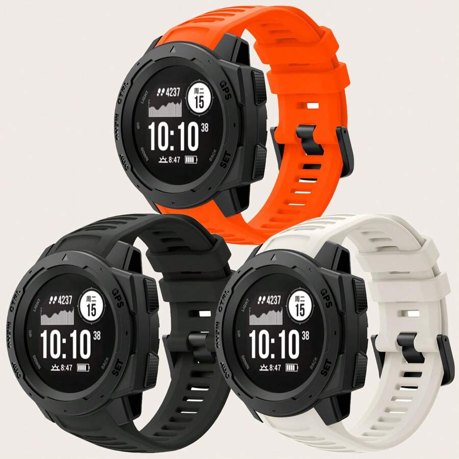 Soft Silicone Replacement Watch Band Compatible With Instinct/Instinct 2/Solar, Suitable As Back-To-School Gift - Garmin Instinct1/2 - View 1