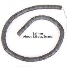 1條天然赤鐵礦石黑色啞面幾何圖案愛心立方圓珠珠寶製作配件耳環項鍊diy配件 15" - 彩色 - 查看 18