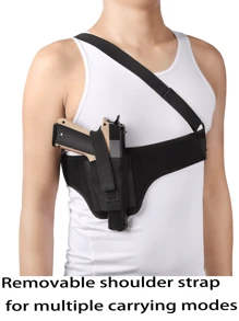 1入組戶外肩背式槍套戰術快速拔槍套,男女隱藏式腹部槍套,適用於9mm、緊湊型、g系列、ruger Lcp、lc9、sig P365等 - 黑色 - 查看 1