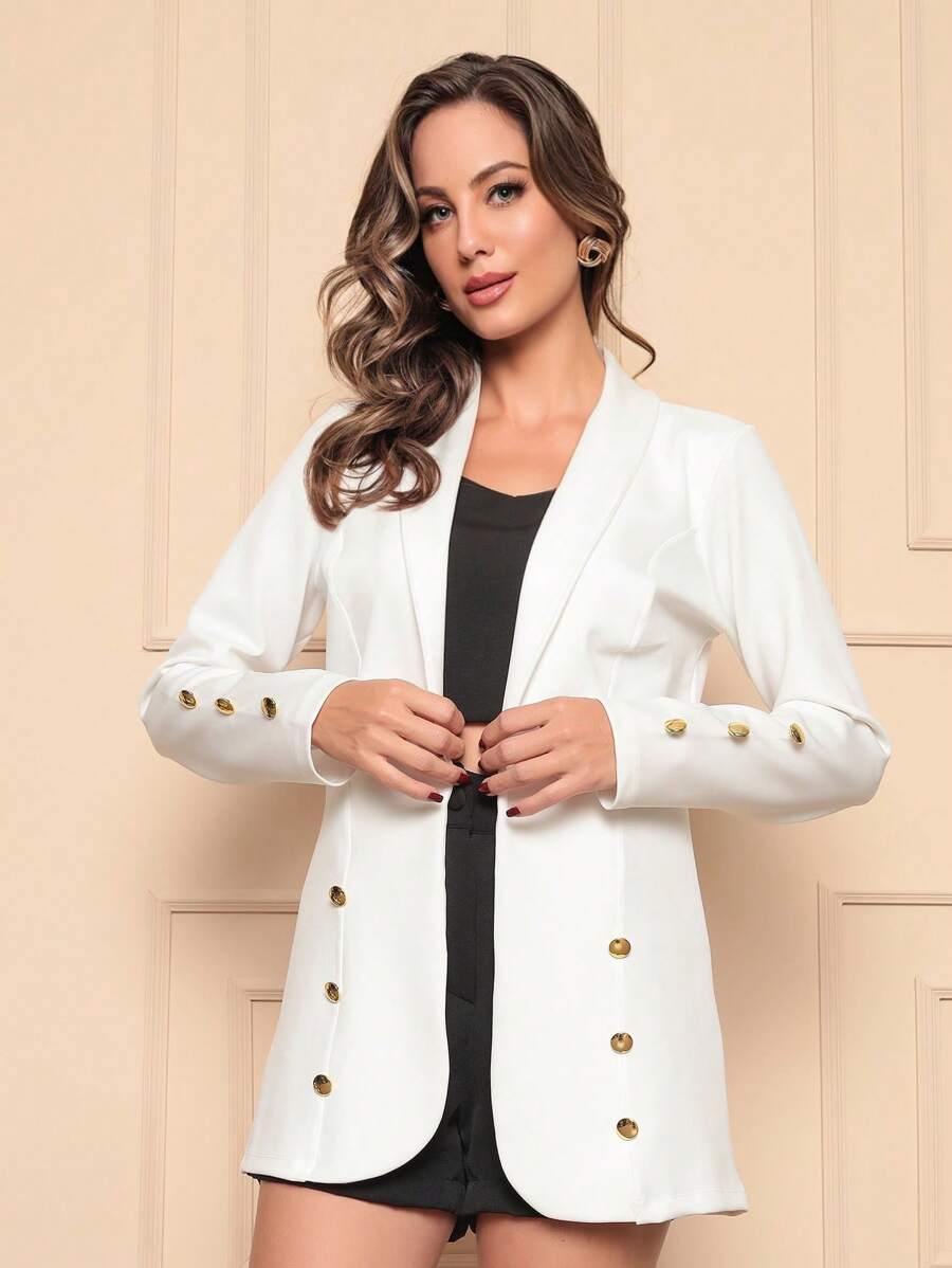 Women Blazers - 白色 - 查看 1