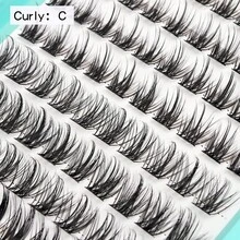 100入組簇狀睫毛單獨睫毛簇睫毛擴展DIY Wispy Fluffy Lash Extension套件，附有 applicator 和 lash bond and seal，假睫毛自然外觀混合 10-16mm C 型植毛 纖長美睫套裝，個人家用假睫毛擴展自由膠+鑷子套裝 - 黑色 - 查看 4