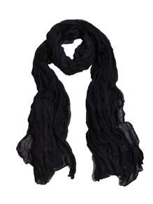 Solid Color Summer Shawl For Women, Suitable For Everyday Use - Black - View 1