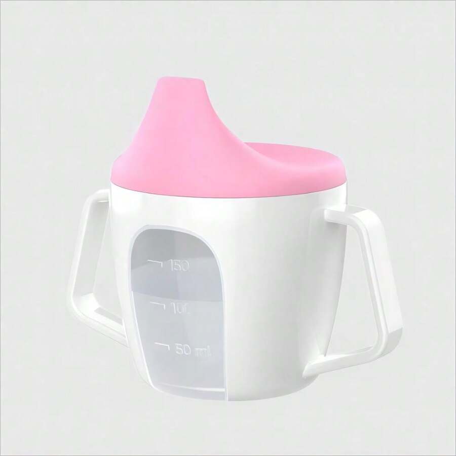 1个装三色婴儿防呛鸭嘴杯，带手柄和刻度，健康婴儿学习杯