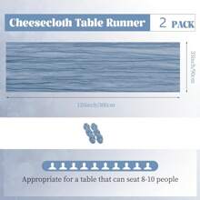 2 件白色雪纺桌布，浪漫波西米亚风透明奶酪布桌布，适合婚礼、派对、新娘送礼会
