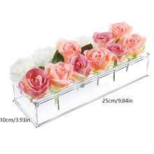 1stück Transparenter Acryl Blumenständer, Hydroponik Topfpflanze, Rechteckige Vase, Kreative Blumenbox, Hausdekoration, Party Esszimmertisch Mitte Dekoration