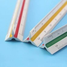 Regla Escalimetro Triangular 30cm Escolar Oficina Dibujo Medicion Arquitecto Preciso escala - Blanco - Ver 4