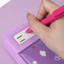 Multifunctional Pencil Case With Cartoon Design, Double Sided Sticky Notes, Calculator And Stationery, Student Creative Pencil Cases - Purple - View 5