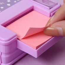 Multifunctional Pencil Case With Cartoon Design, Double Sided Sticky Notes, Calculator And Stationery, Student Creative Pencil Cases - Purple - View 9