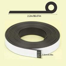 自粘磁鐵貼，具有自粘彈性磁條磁帶捲，非常適合手工藝和DIY項目，白板和冰箱整理 - 黑色 - 查看 8