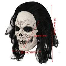 Halloween Costume Scary Latex Mask - White - View 2